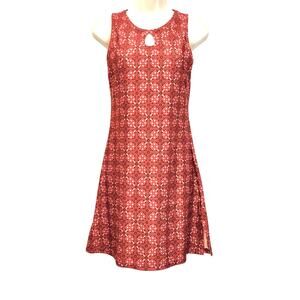 Sleeveless Red Patterned Dress